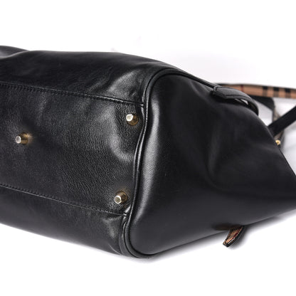 Burberry Calfskin Haymarket Check Small Canterbury Tote Black 18 of 21