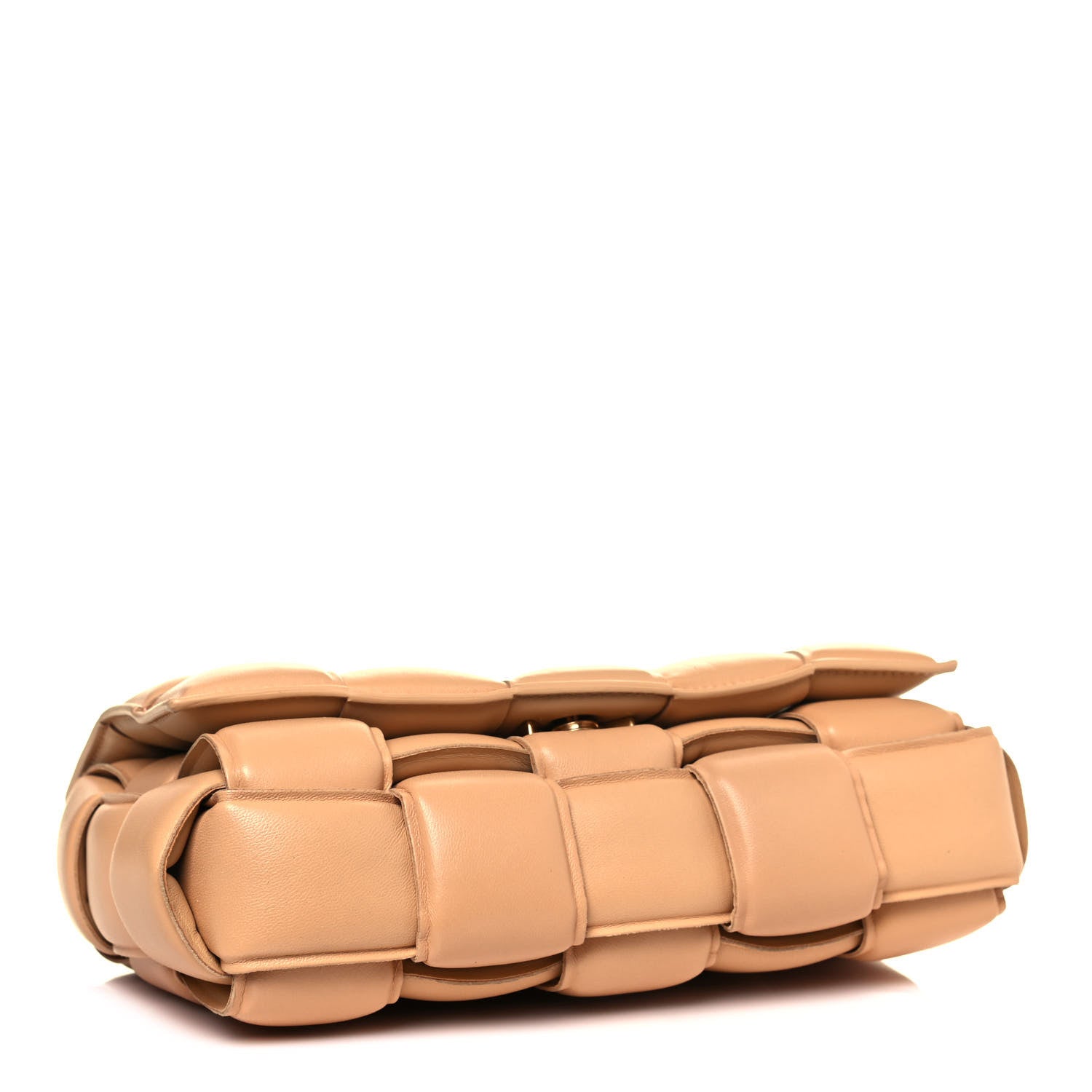 Bottega Veneta Lambskin Maxi Intreccio Padded Chain Cassette Crossbody Bag Almond 12 of 20
