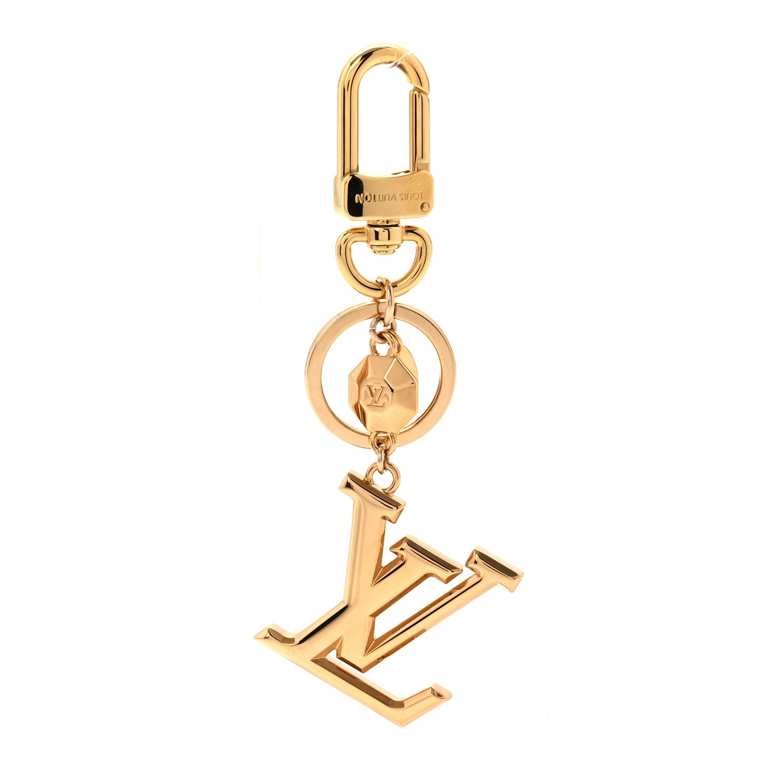 Louis Vuitton LV Facettes Bag Charm Key Holder Gold 1 of 4