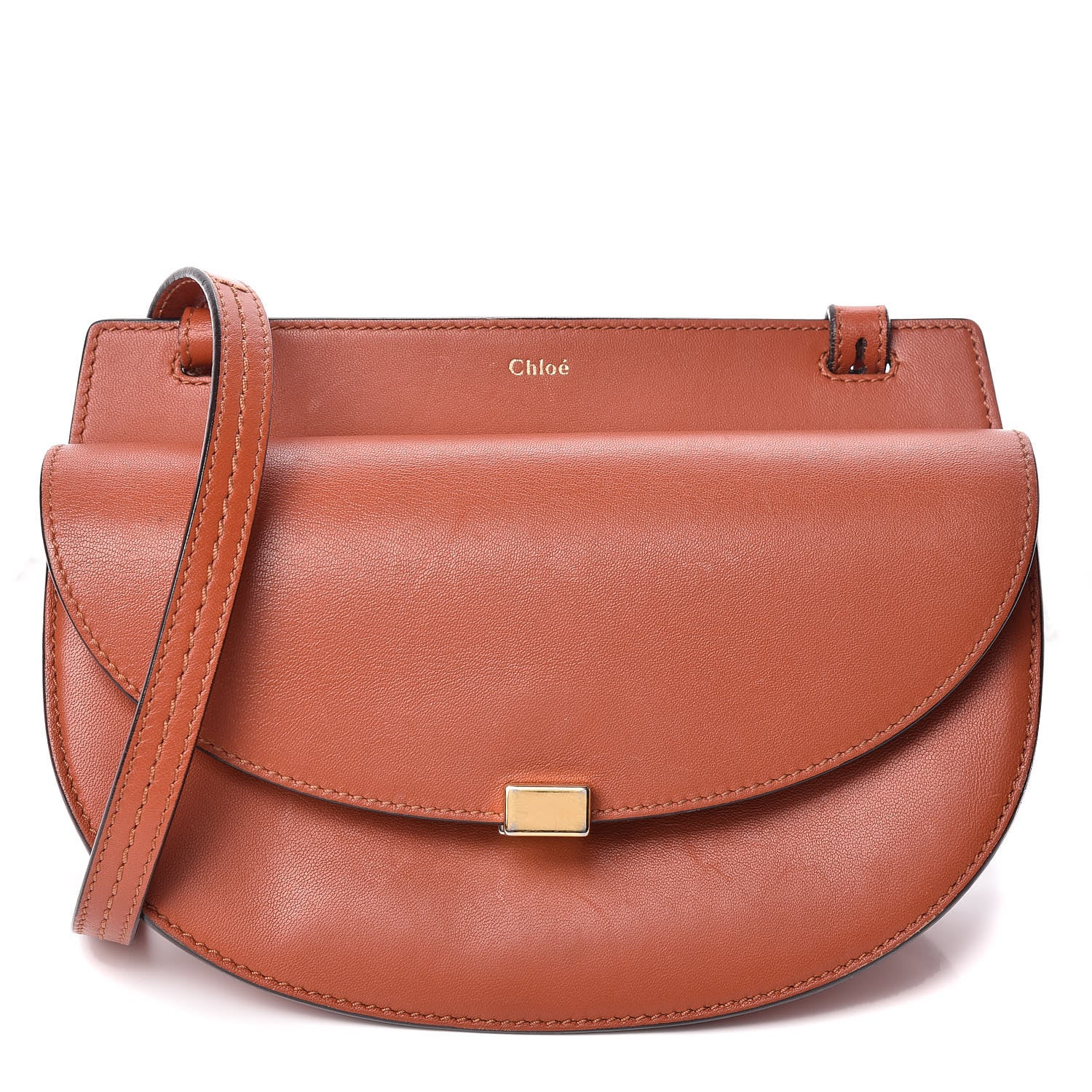 Chloe Calfskin Mini Georgia Crossbody Bag Whiskey 1 of 12