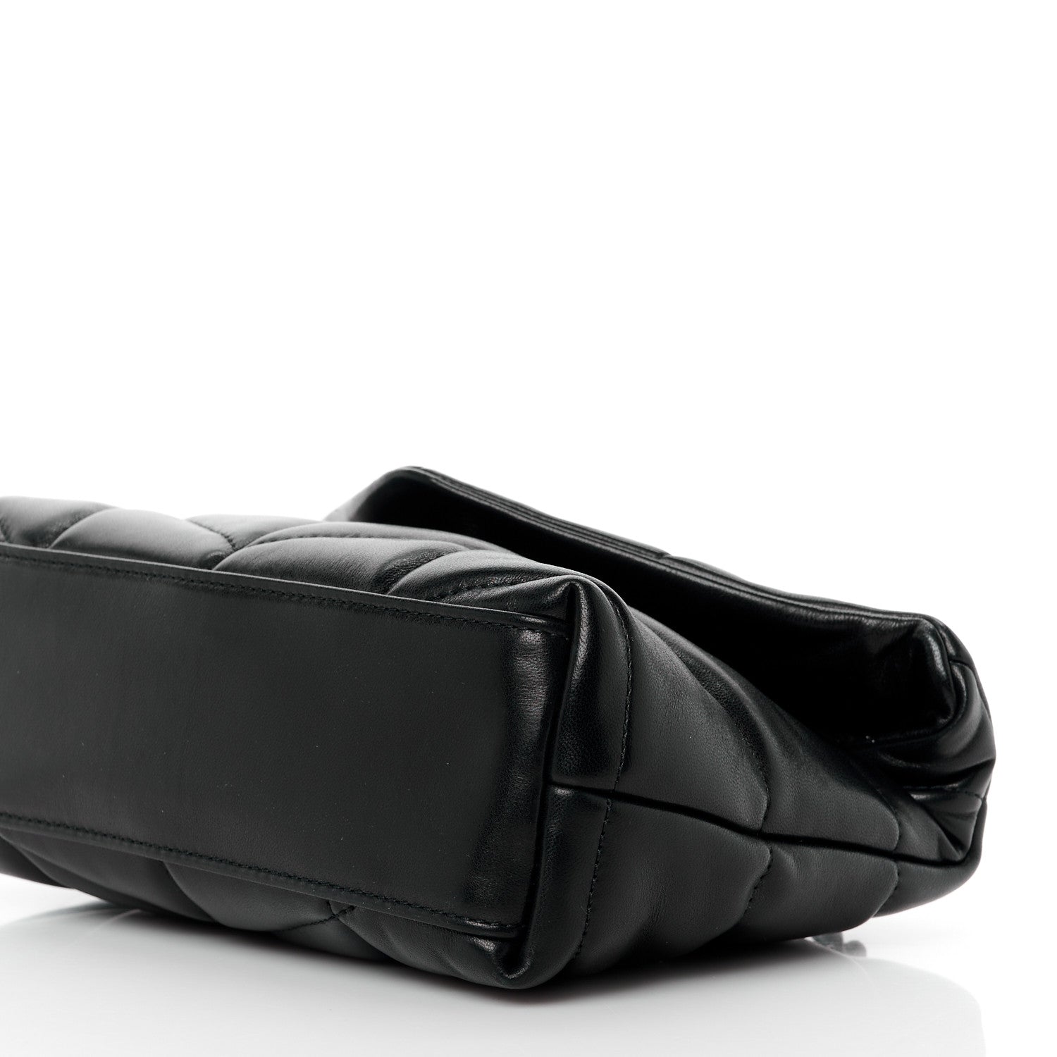 Saint Laurent Lambskin Quilted Toy Loulou Puffer Monogram Chain Satchel Black 11 of 12