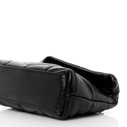 Saint Laurent Lambskin Quilted Toy Loulou Puffer Monogram Chain Satchel Black 11 of 12