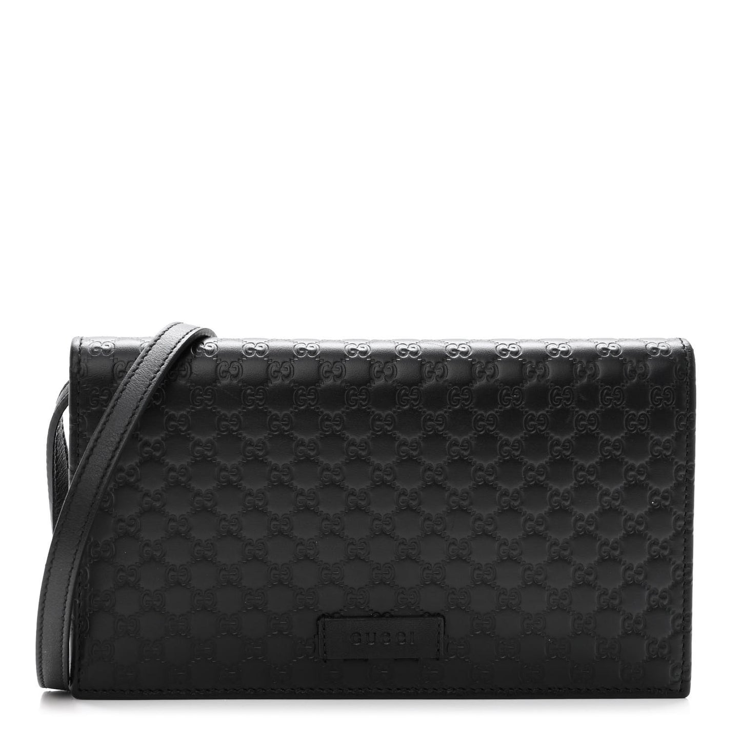 Microguccissima Crossbody Wallet Black
