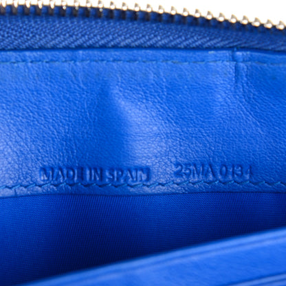 Christian Dior Patent Cannage Zip Around Wallet Blue 7 of 8