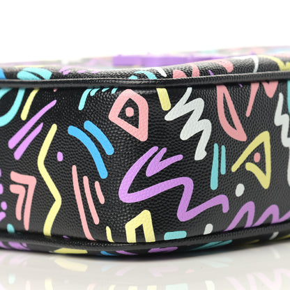Saint Laurent Grain De Poudre Medium Classic Monogram Multicolor Graphic Print Lou Camera Bag Black 8 of 9
