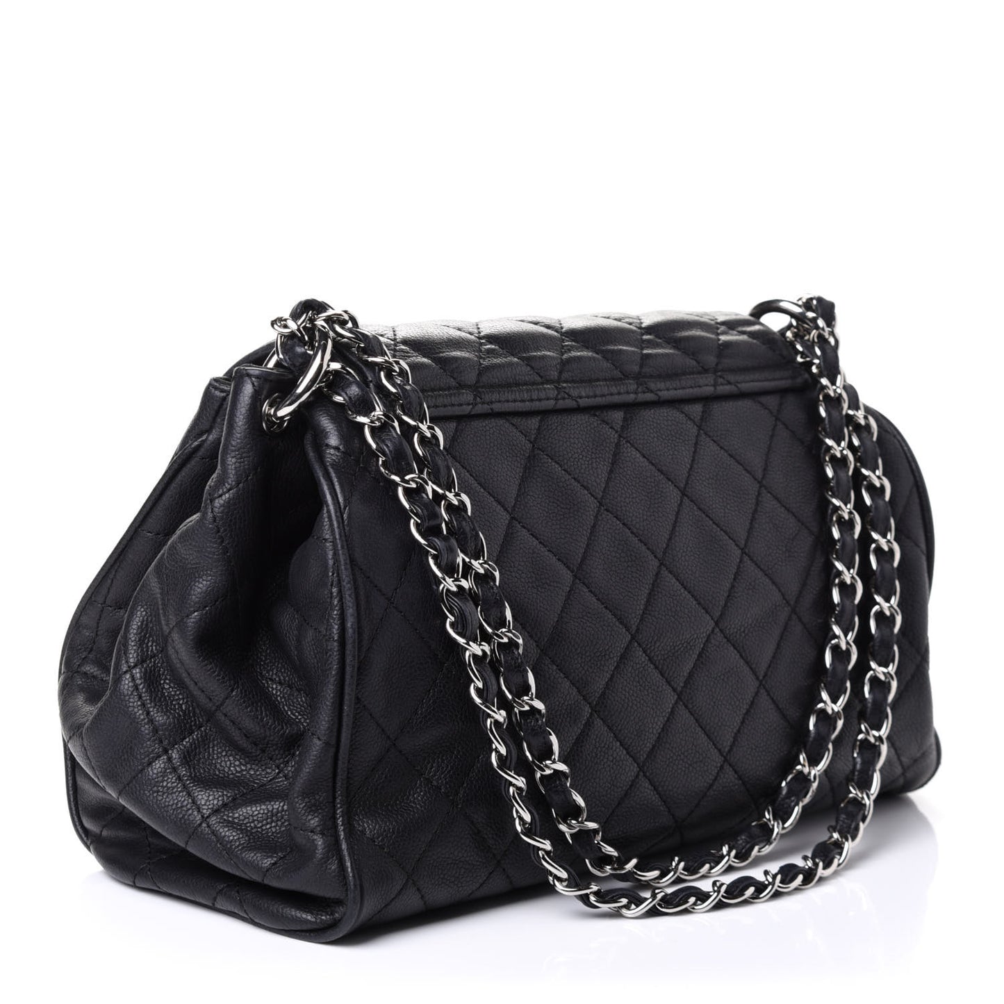 Caviar Quilted Timeless Accordion Flap Black