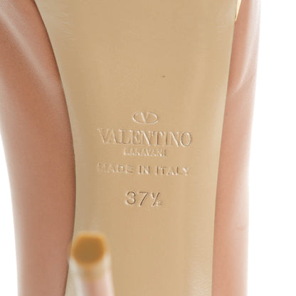 Valentino Garavani Calfskin Soul Rockstud Platform Pumps 37.5 Beige 6 of 7