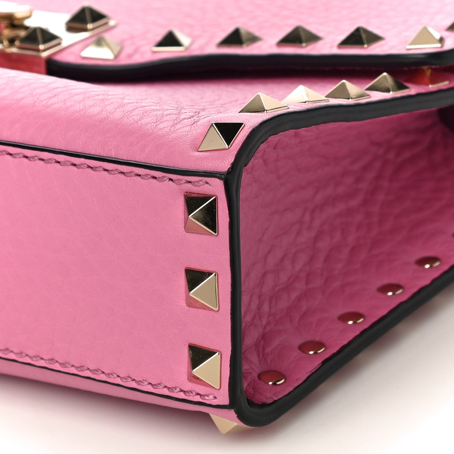 Valentino Garavani Pebbled Calfskin Medium Rockstud Flip Lock Crossbody Bag Ninphea 9 of 9