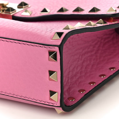 Valentino Garavani Pebbled Calfskin Medium Rockstud Flip Lock Crossbody Bag Ninphea 9 of 9