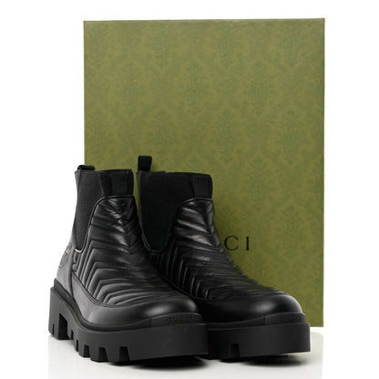 Gucci Calfskin Nappa Matelasse Frances Chelsea Boots 40 Black 16 of 16