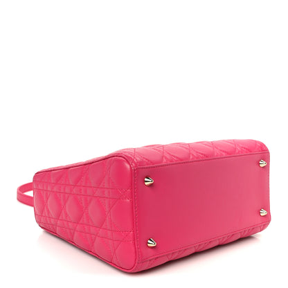 Christian Dior Lambskin Cannage Medium Lady Dior Fuchsia 4 of 10