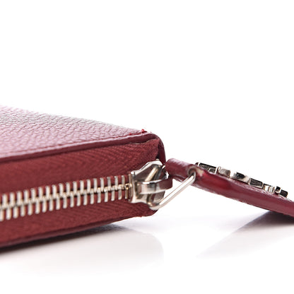 Saint Laurent Grained Calfskin Rive Gauche Zip Around Wallet Palissandre 8 of 9