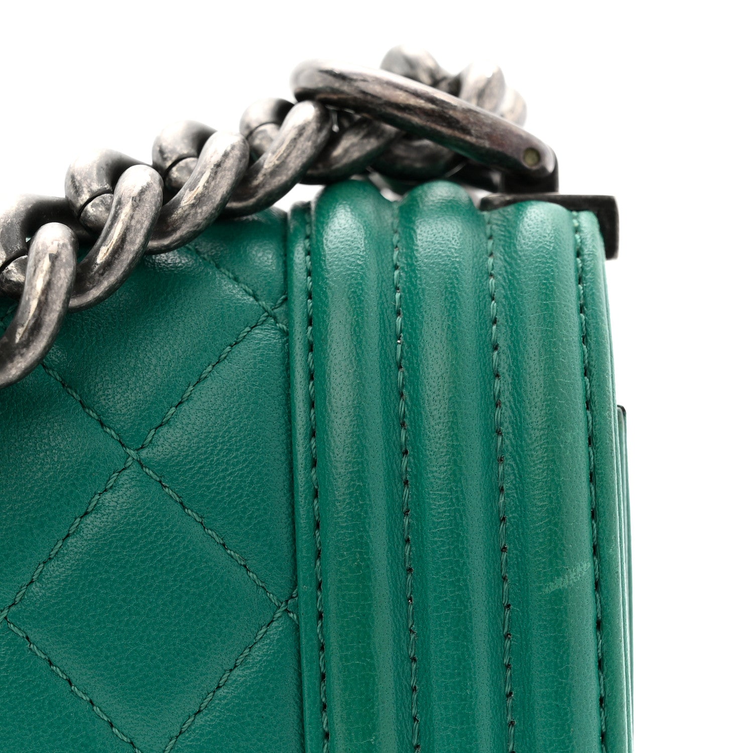 Chanel Lambskin Quilted Medium Boy Flap Green 11 of 13