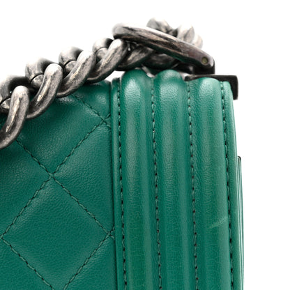 Chanel Lambskin Quilted Medium Boy Flap Green 11 of 13