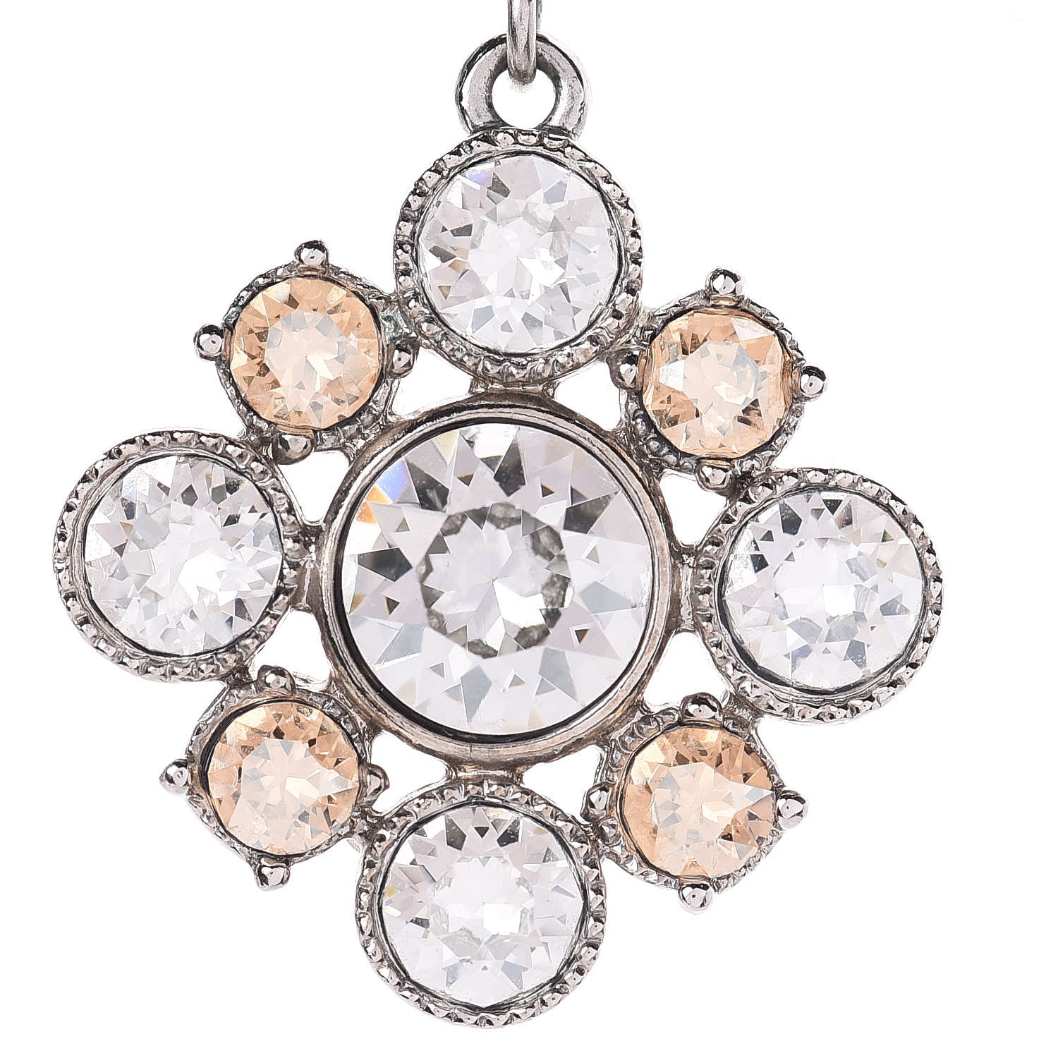 Chanel Crystal CC Dangle Earrings Silver 3 of 5