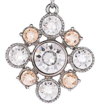 Chanel Crystal CC Dangle Earrings Silver 3 of 5