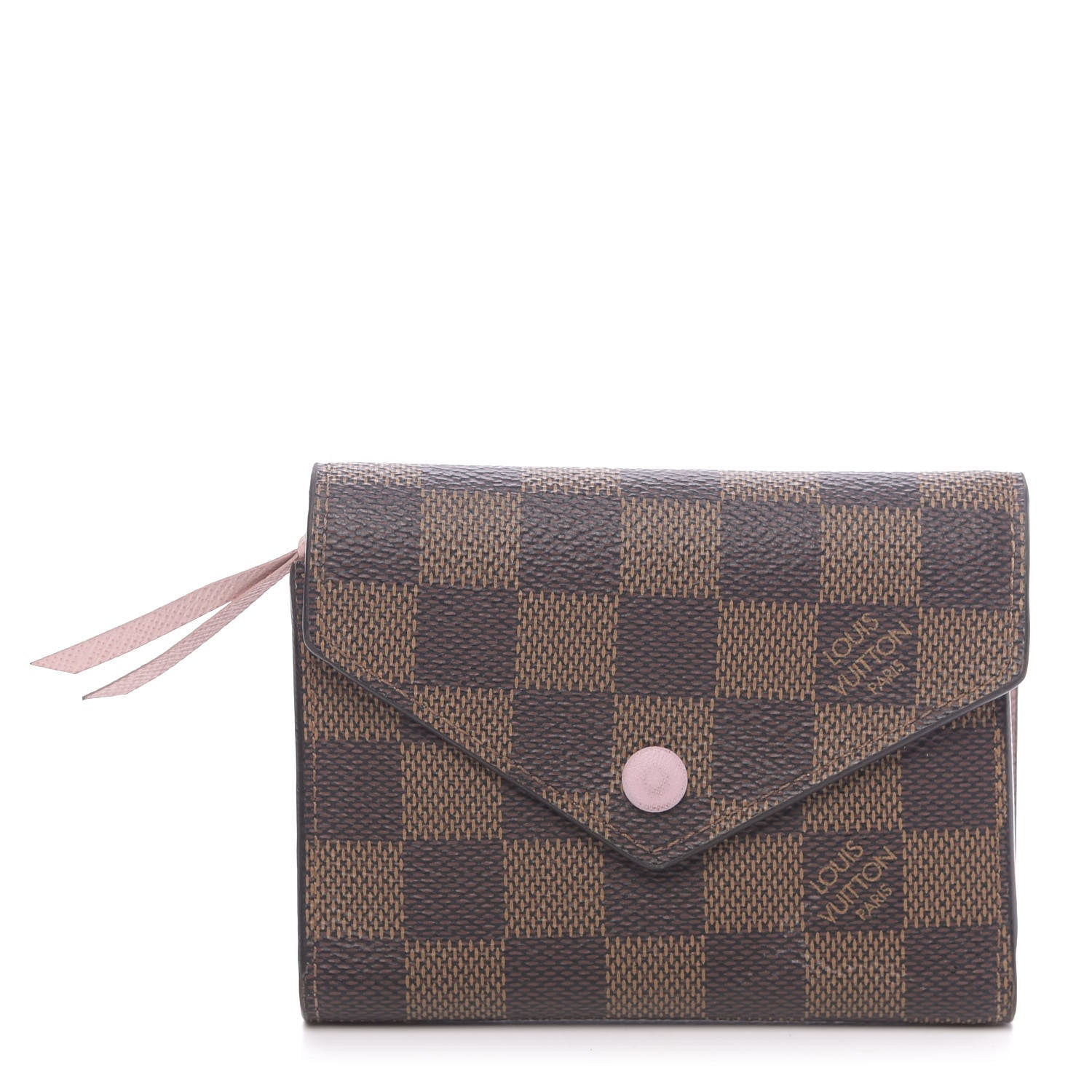 Louis Vuitton Damier Ebene Victorine Wallet Rose Ballerine 1 of 12