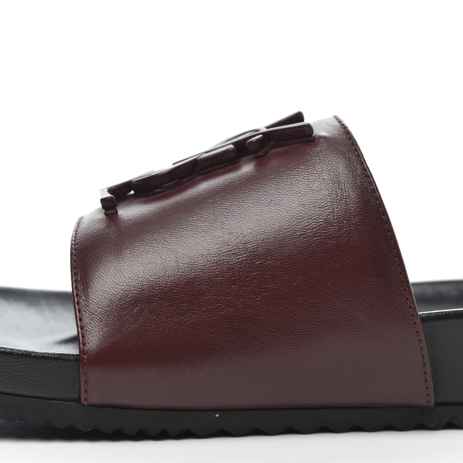 Saint Laurent Lambskin Joan Slide Sandals size 39 in Burgundy 12 of 20