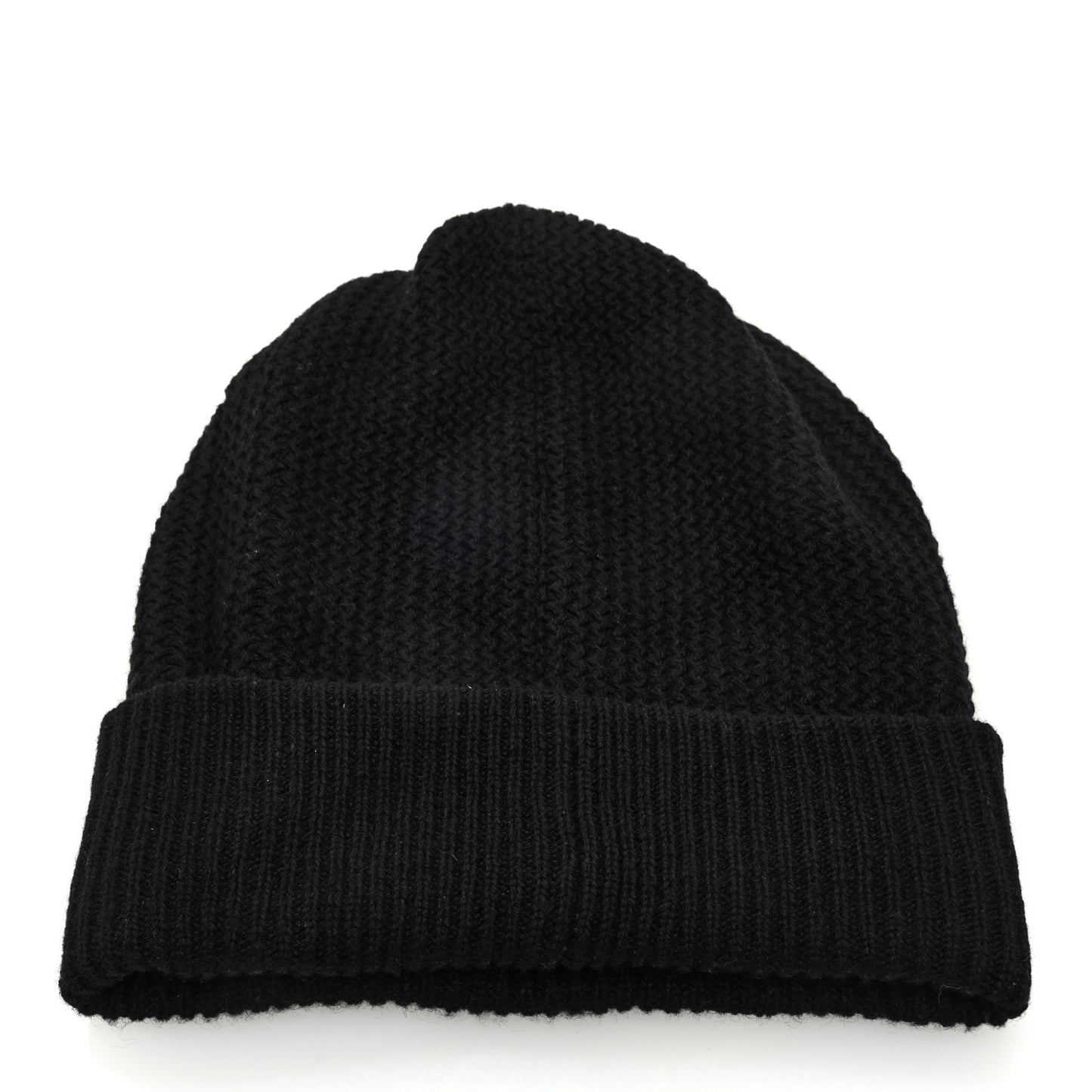 Cashmere Sequin Logo Beanie Hat Black Gold