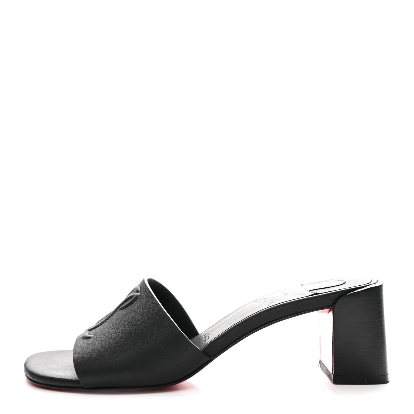 Calfskin Logo Embossed So CL 55 Mule 37.5 Black