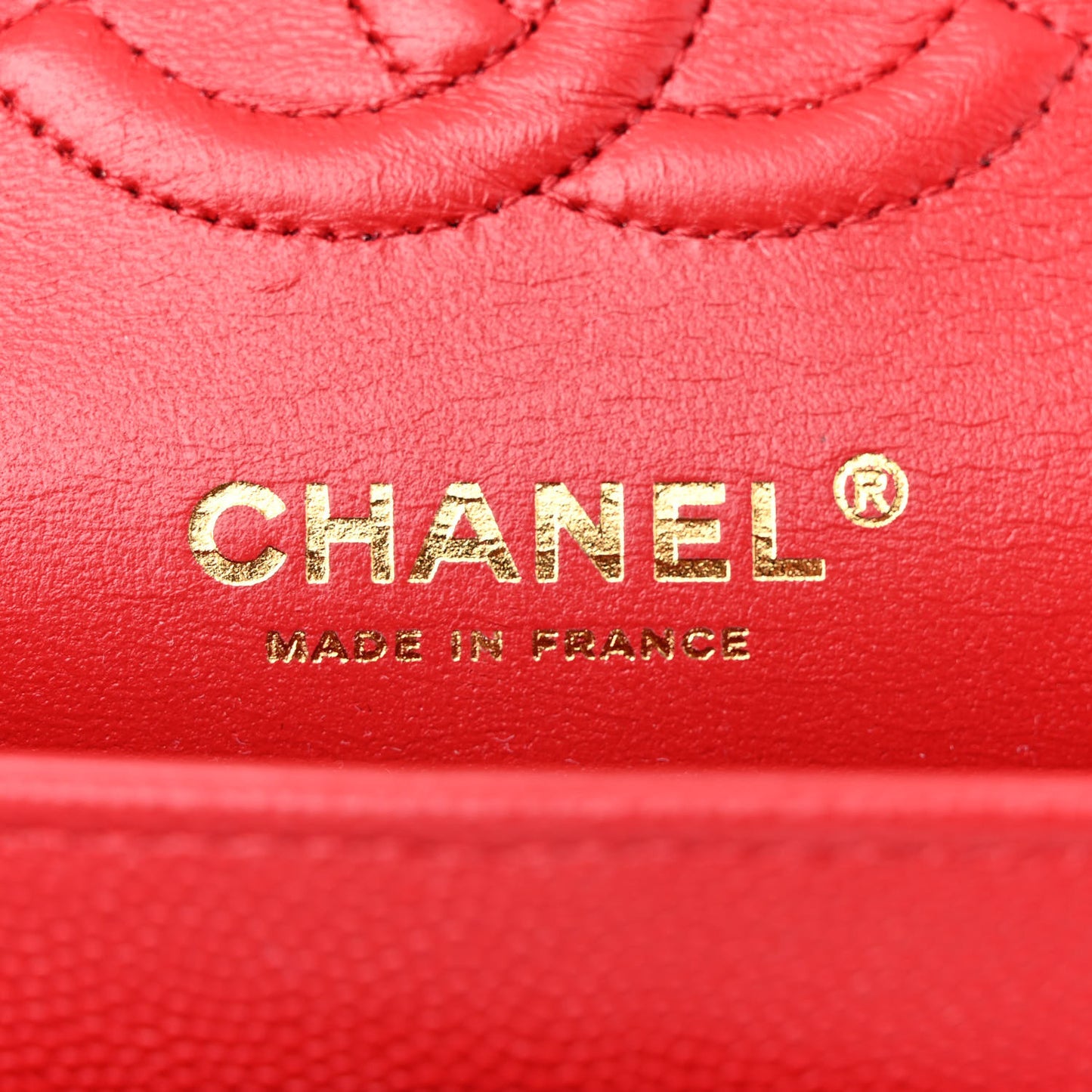 Caviar Quilted Small Double Flap Red