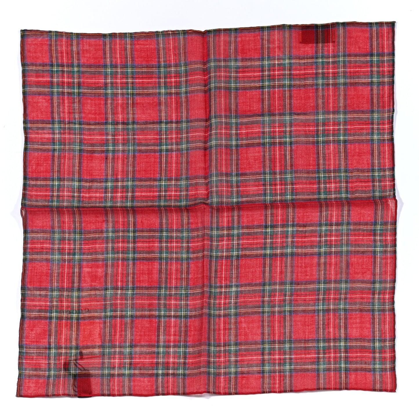 Wool Plaid Scarf Red