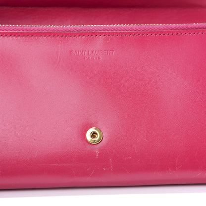 Saint Laurent Calfskin Classic Large Marquage Flap Wallet Pink 9 of 11