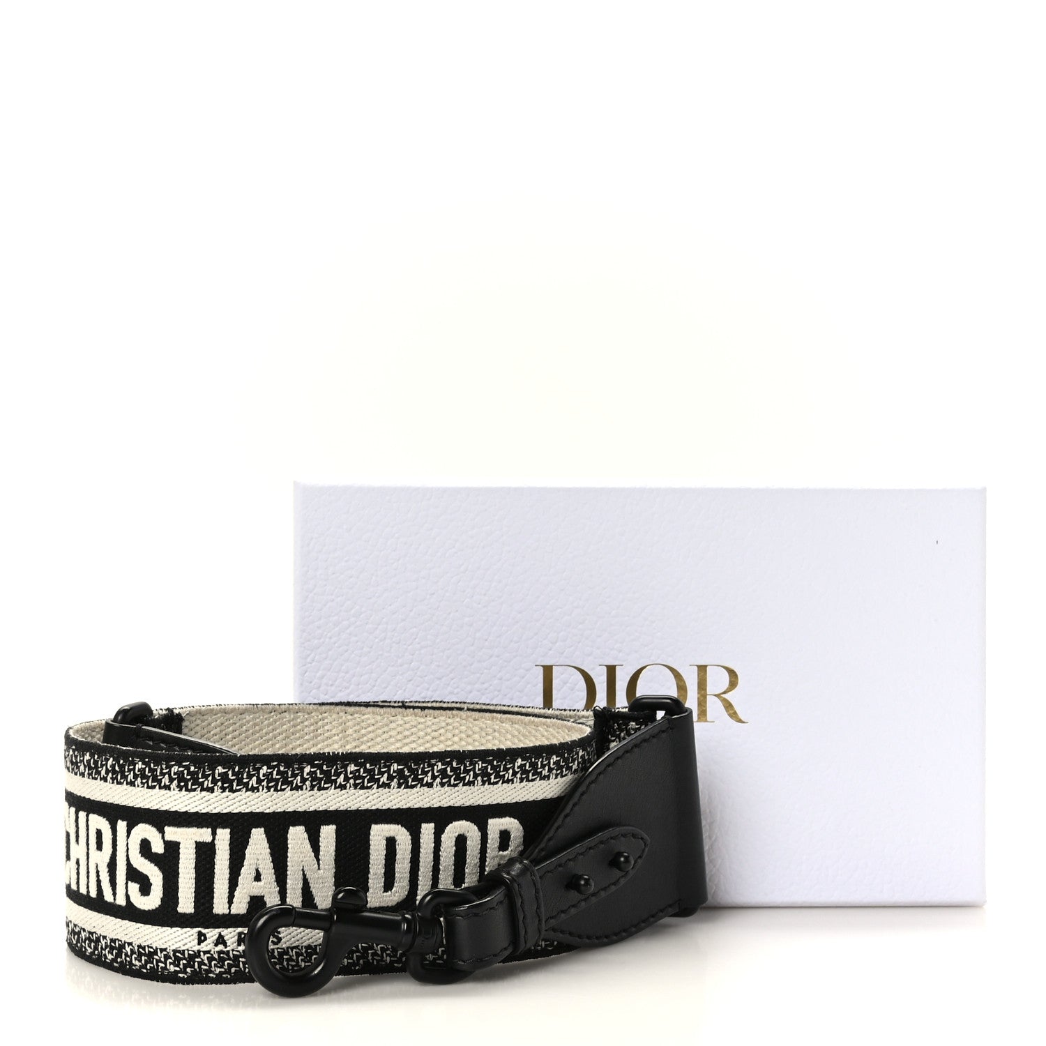 Christian Dior Canvas Embroidered Shoulder Strap Black Ultramatte 5 of 5