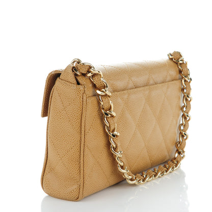Chanel Caviar Quilted Medium Single Flap Beige 3 of 10
