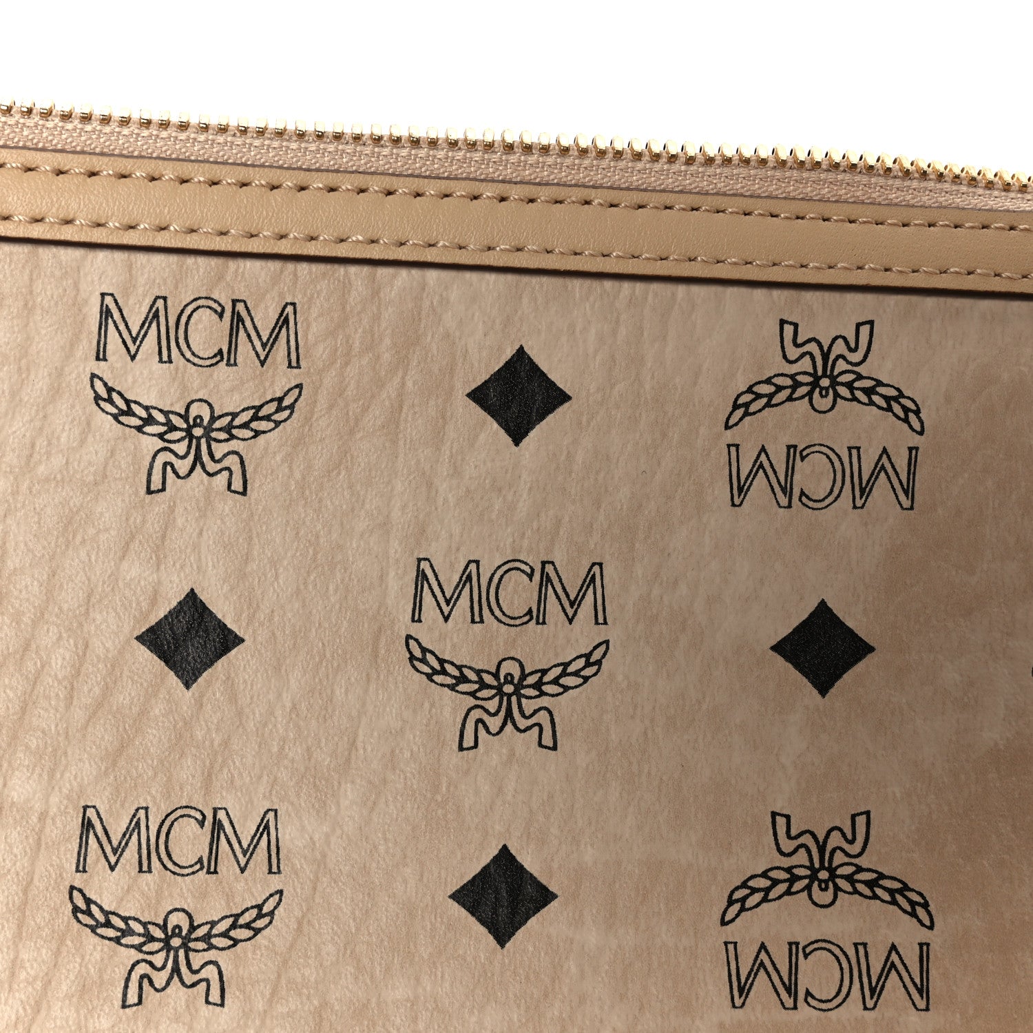 MCM Visetos Medium Pouch Beige 6 of 9