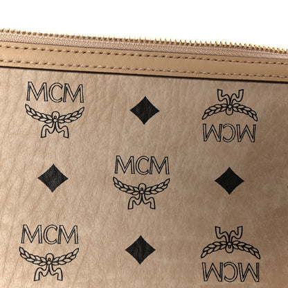 MCM Visetos Medium Pouch Beige 6 of 9