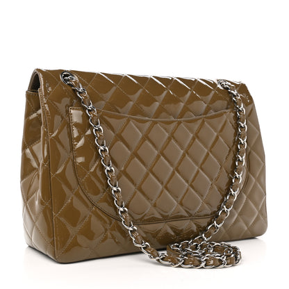 Chanel Patent Quilted Maxi Single Flap Brown 2 of 17