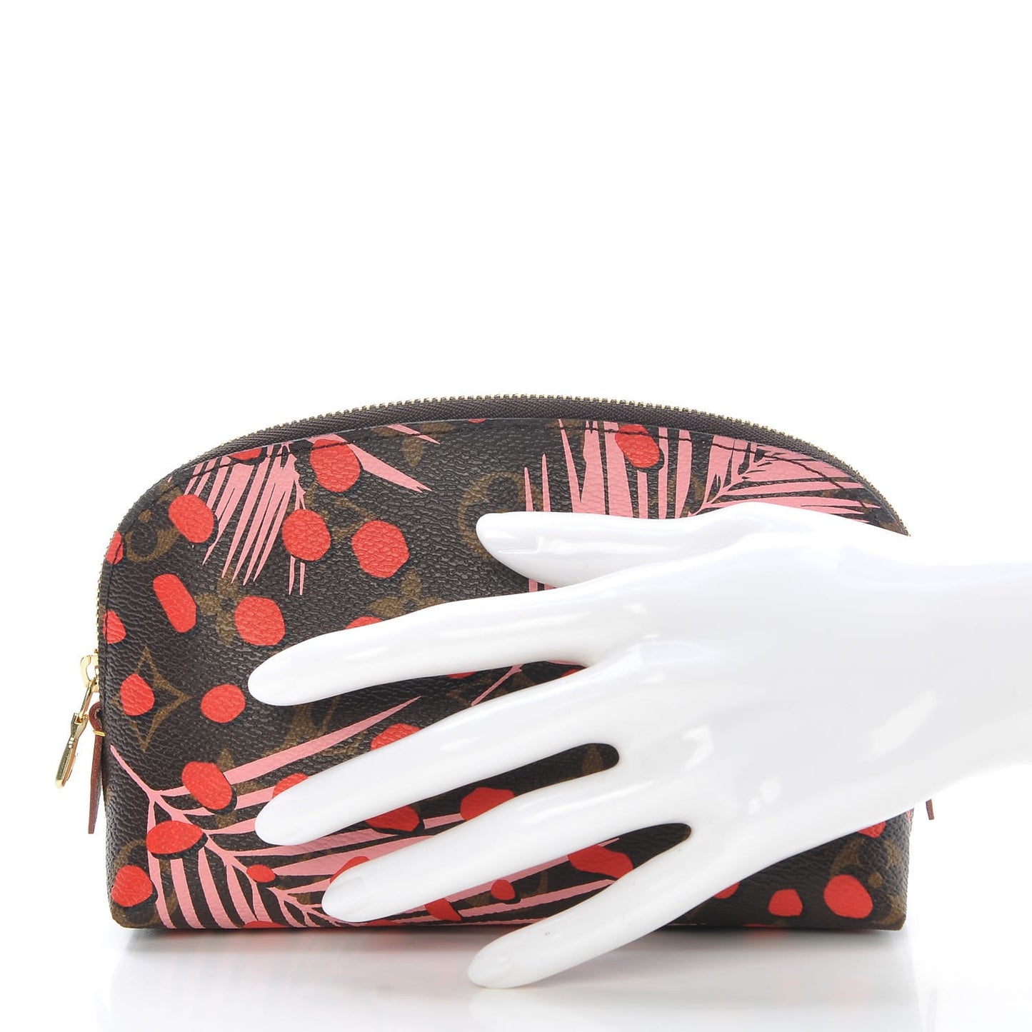 Monogram Jungle Dots Cosmetic Pouch Sugar Pink Poppy