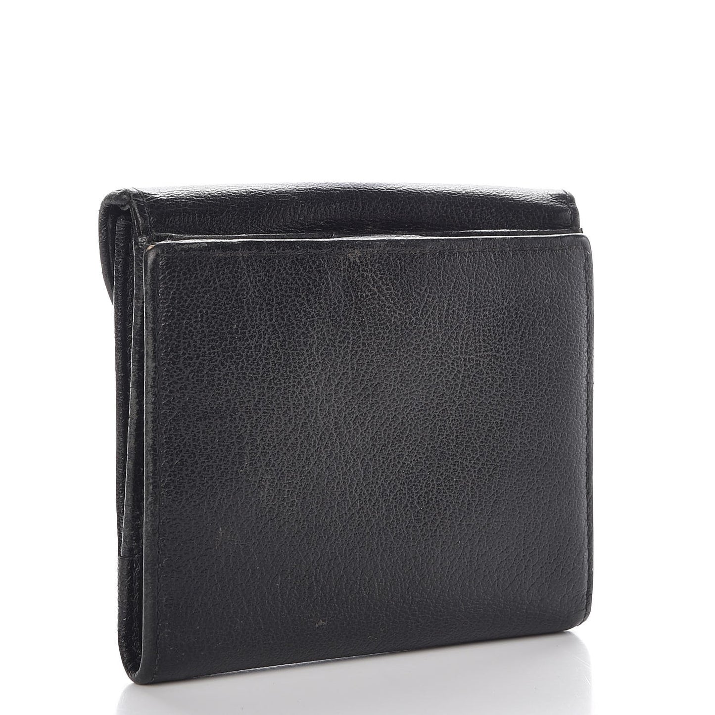 Goatskin Saddle Compact Wallet Black