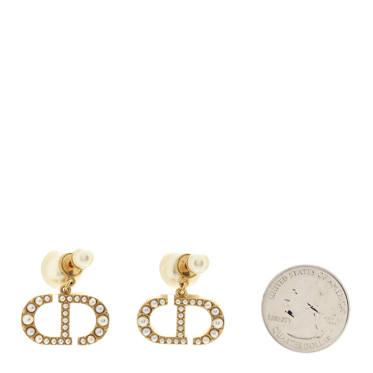 Pearl Tribal CD Drop Earrings Gold