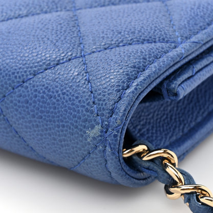 Chanel Caviar Quilted CC Airpods Pro and Phone Case With Chain Blue 11 of 12