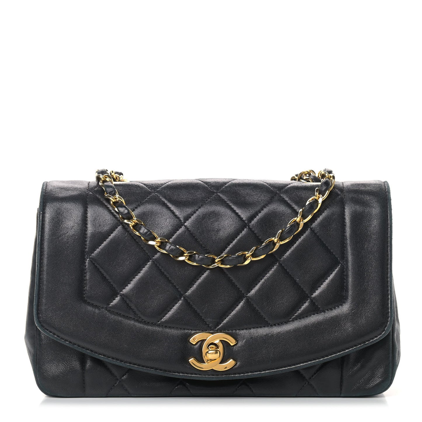 Lambskin Quilted Small Single Flap Bag Black