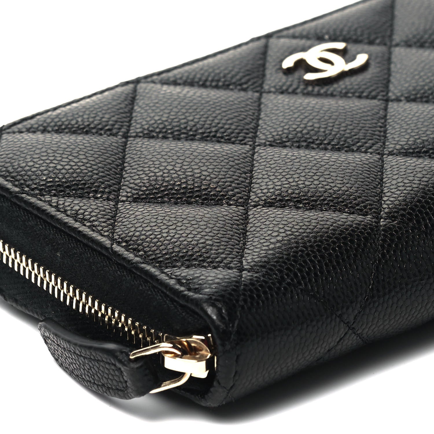 Chanel Caviar Quilted Small Zip Around Wallet Black 8 of 9