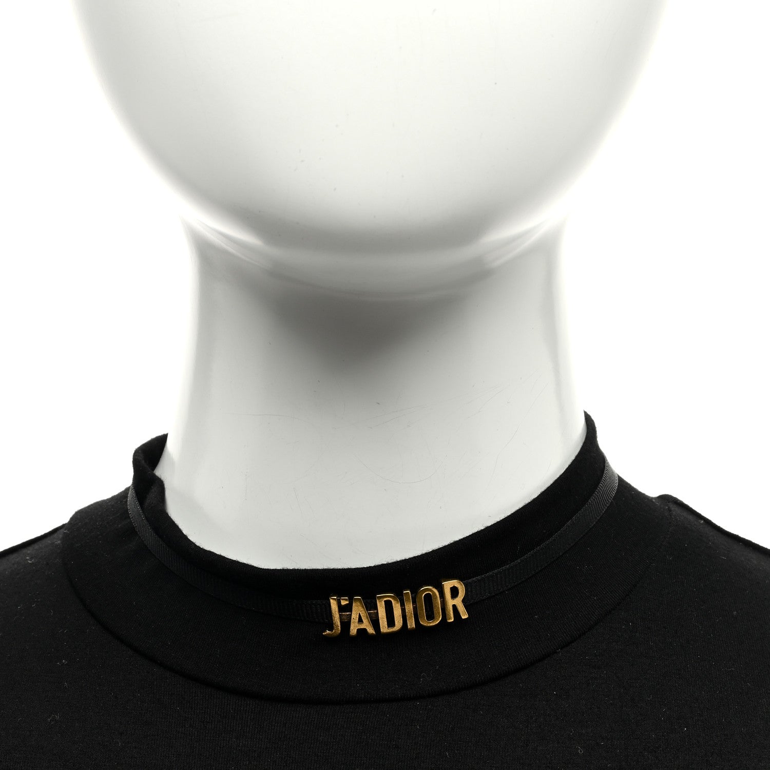 Christian Dior Grosgrain Ribbon J'Adior Logo Choker Necklace Black 2 of 4