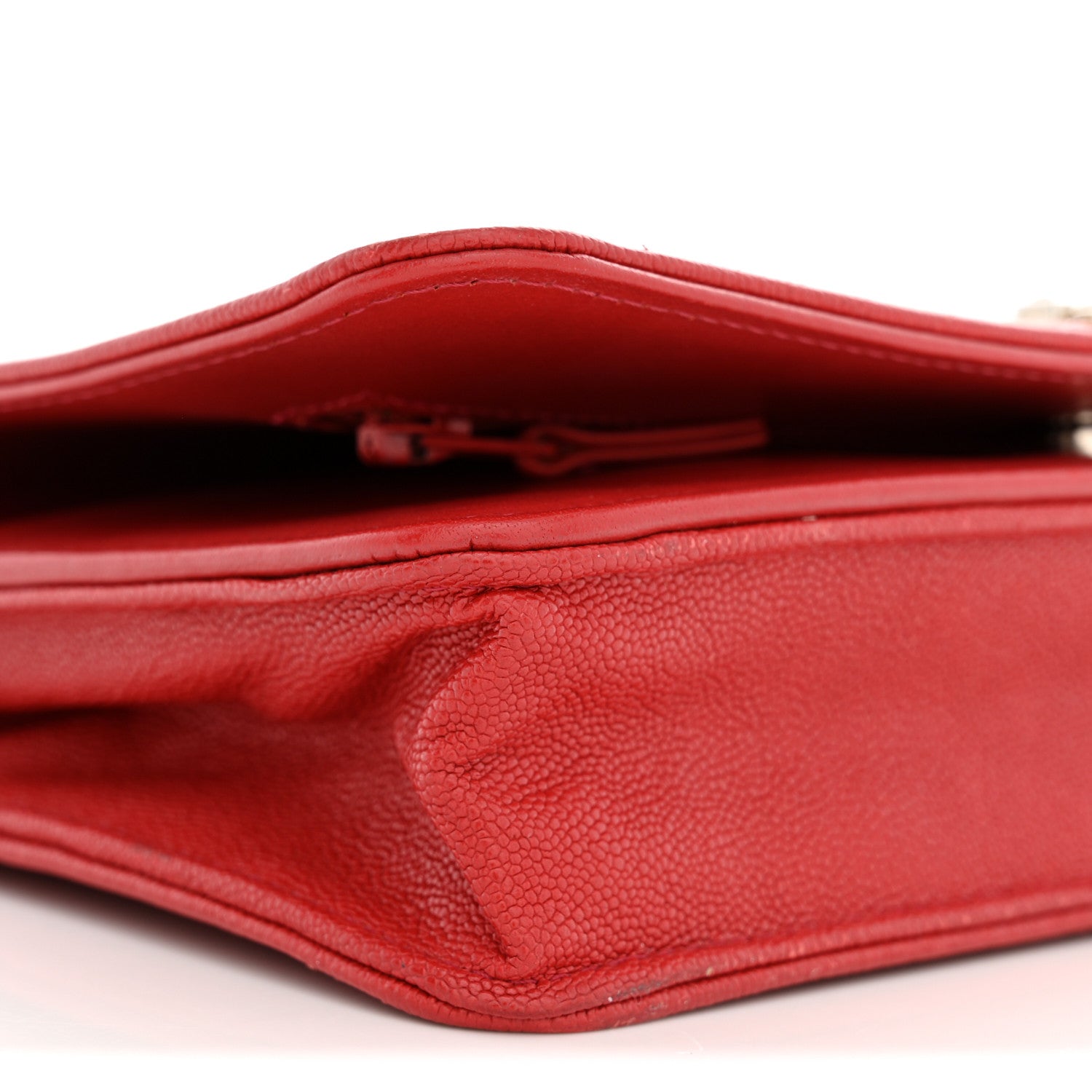 Chanel Caviar Quilted Boy Wallet On Chain WOC Red Red 9 of 12