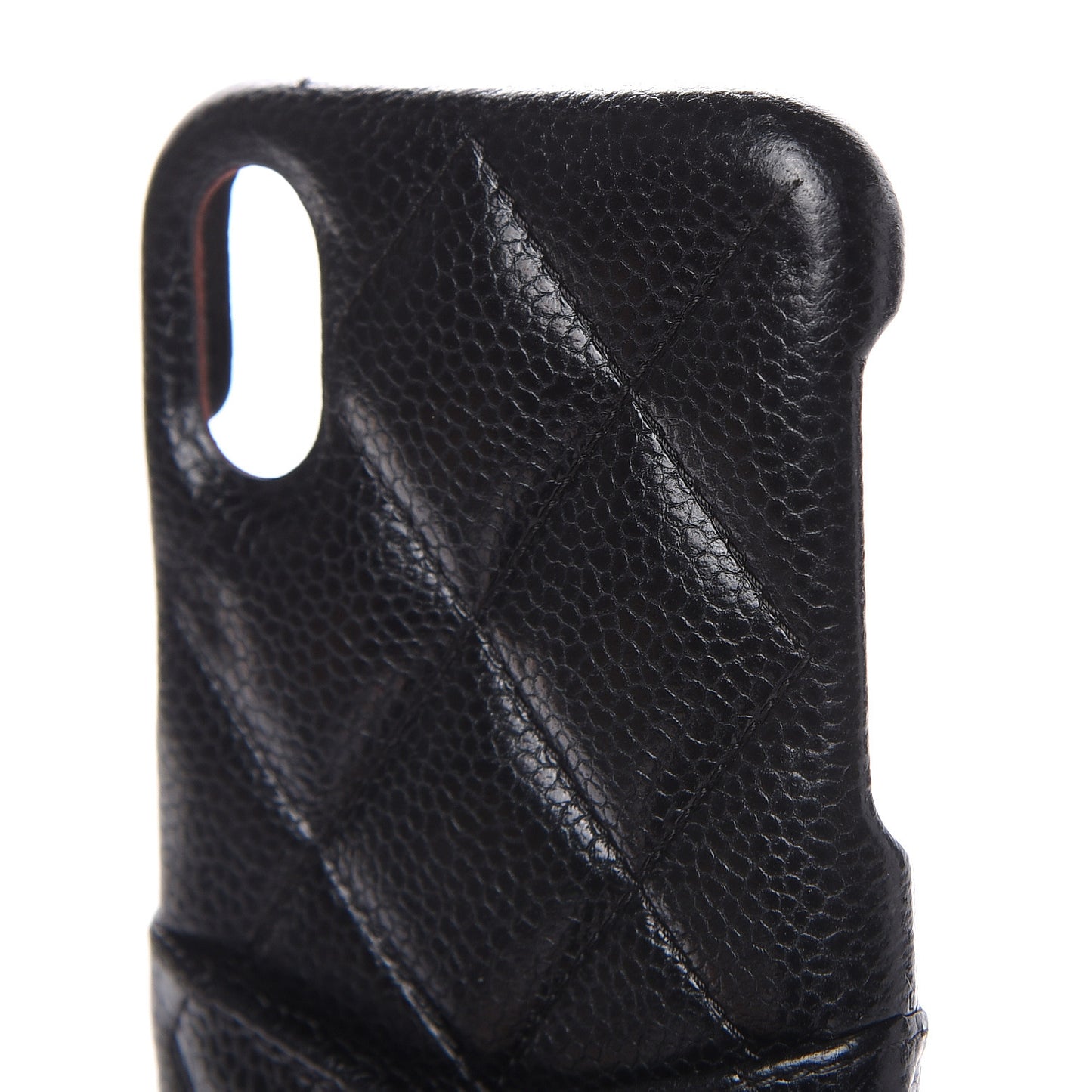 Caviar Quilted iPhone X Coco Tech Case Black