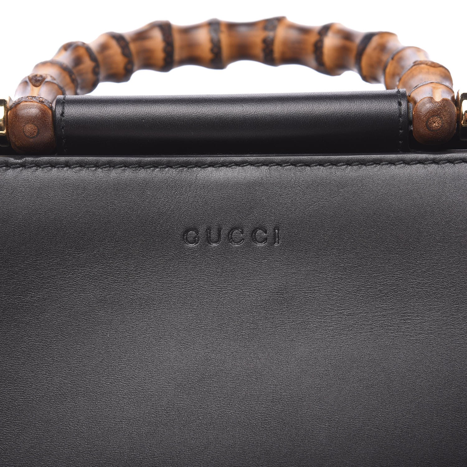 Gucci Nappa Bamboo Web Mini Nymphaea Top Handle Bag Black 9 of 9