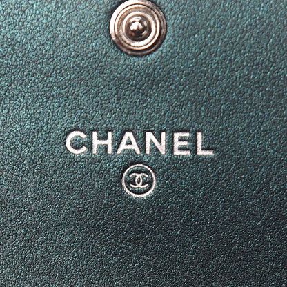 Chanel Iridescent Caviar Quilted Medium Filigree Flap Wallet Dark Turquoise 7 of 12