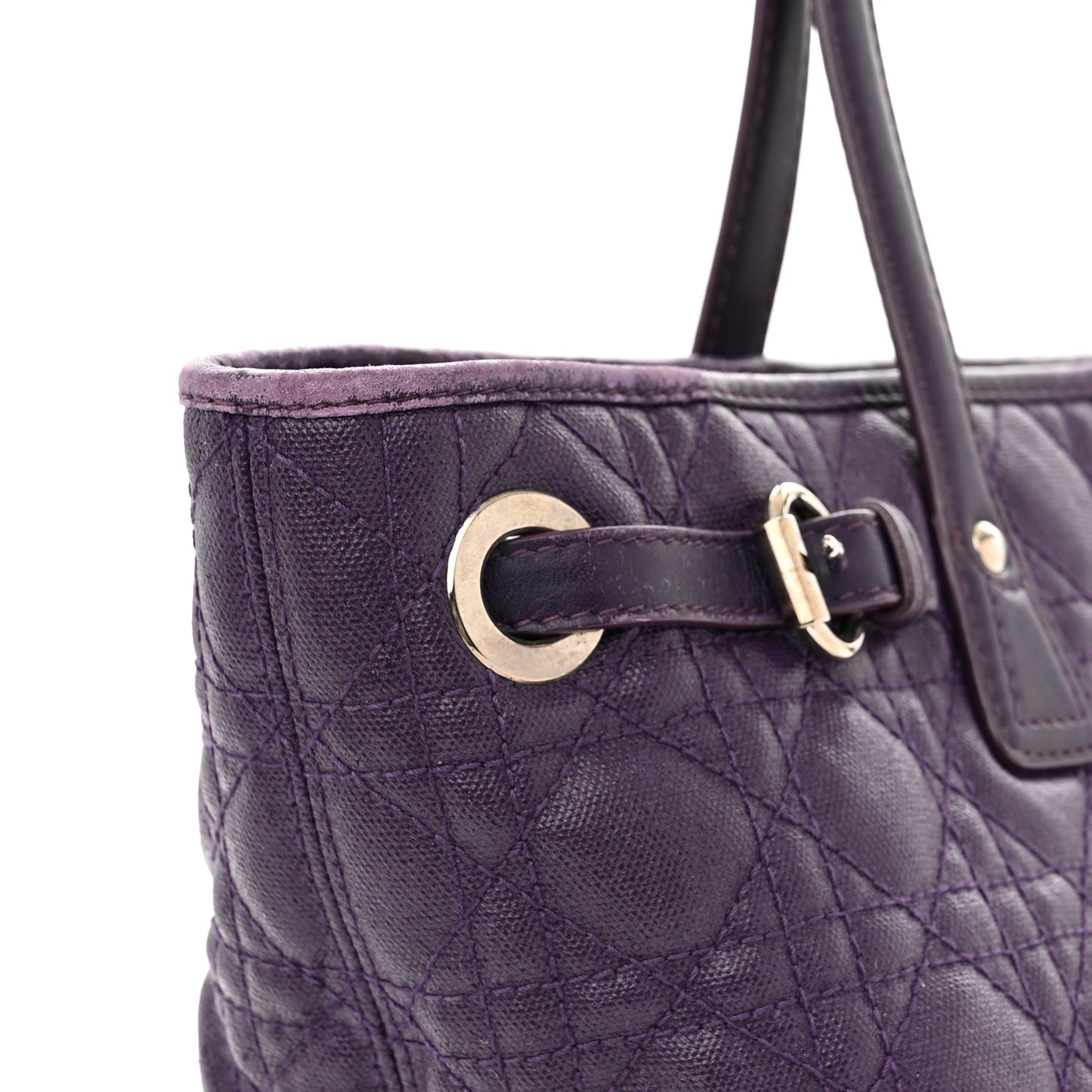 Coated Canvas Cannage Medium Panarea Tote Purple