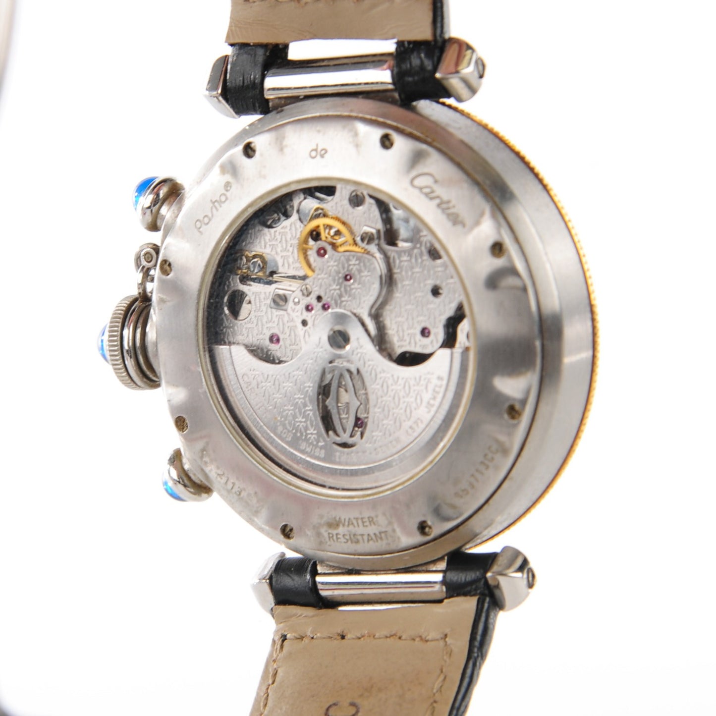 Stainless Steel 18K Yellow Gold Alligator 38mm Pasha C Chronograph Automatic Watch