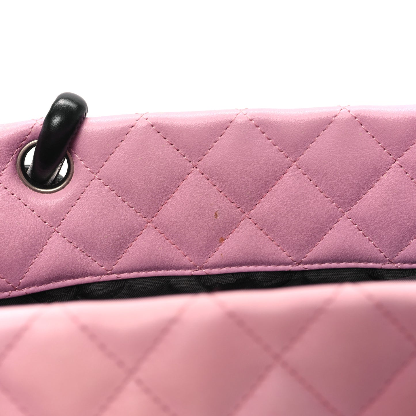 Calfskin Quilted Large Cambon Tote Pink Black