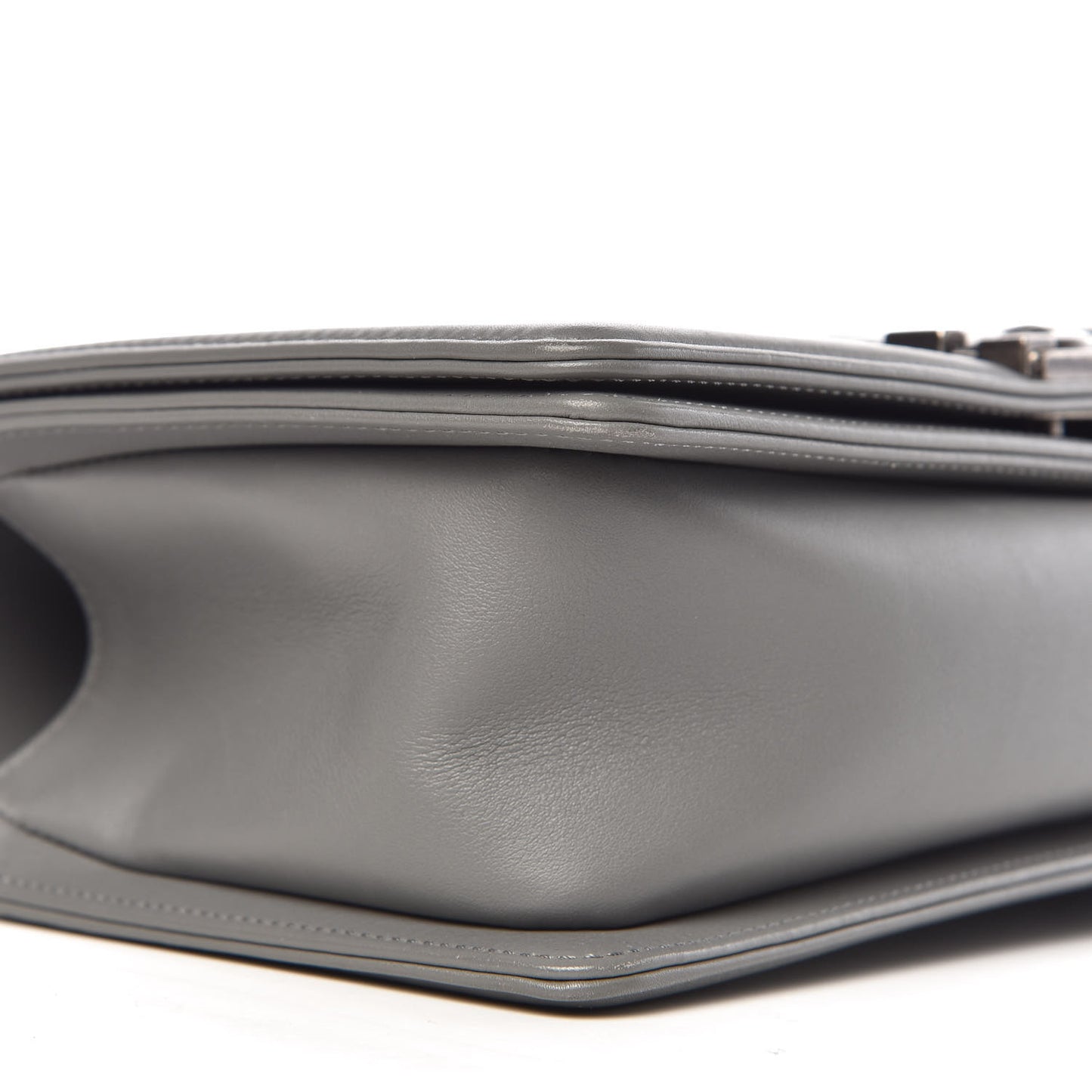 Calfskin Chevron Quilted Medium Boy Flap Grey