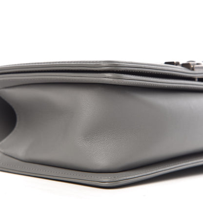 Chanel Calfskin Chevron Quilted Medium Boy Flap Grey 8 of 10