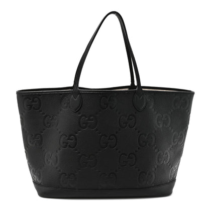 Gucci Monogram Jumbo GG Calfskin Web Large Shopping Tote Black 1 of 12