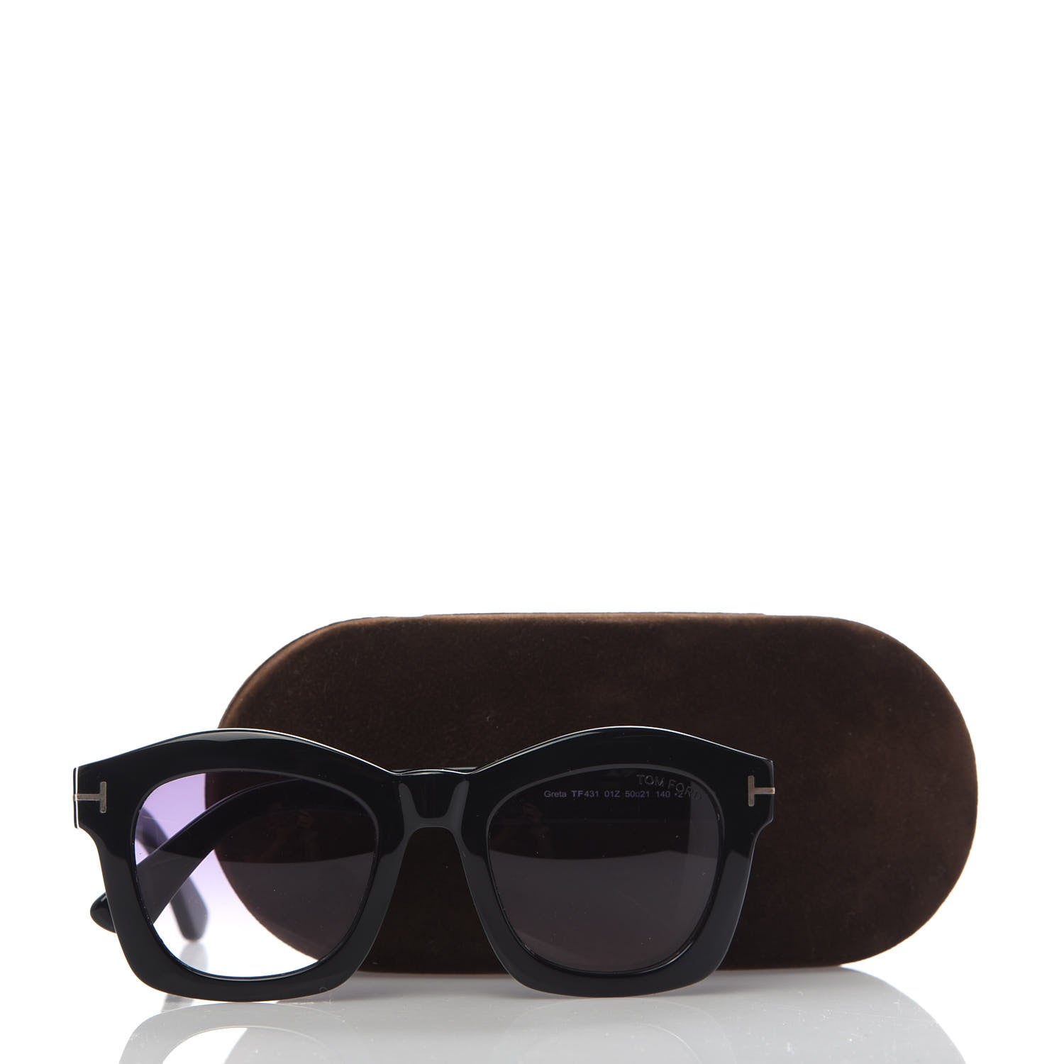 Tom Ford Acetate Greta Sunglasses TF431 Black 8 of 8
